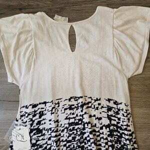 Qi Lightweight Summer Dress Size Large White & Black New